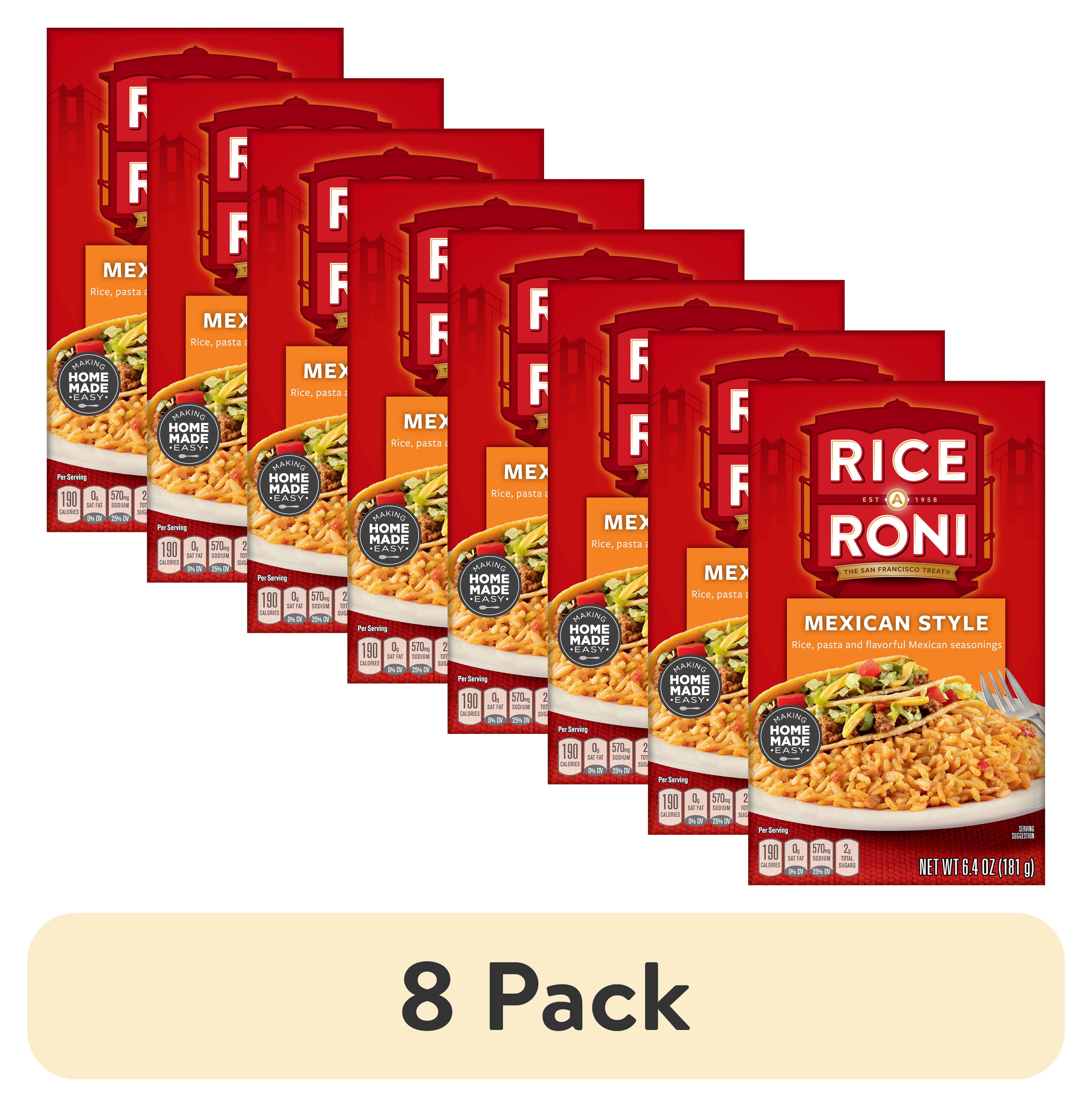 (8 pack) Rice-A-Roni Mexican Style Rice & Pasta Mix, 6.4 oz Box