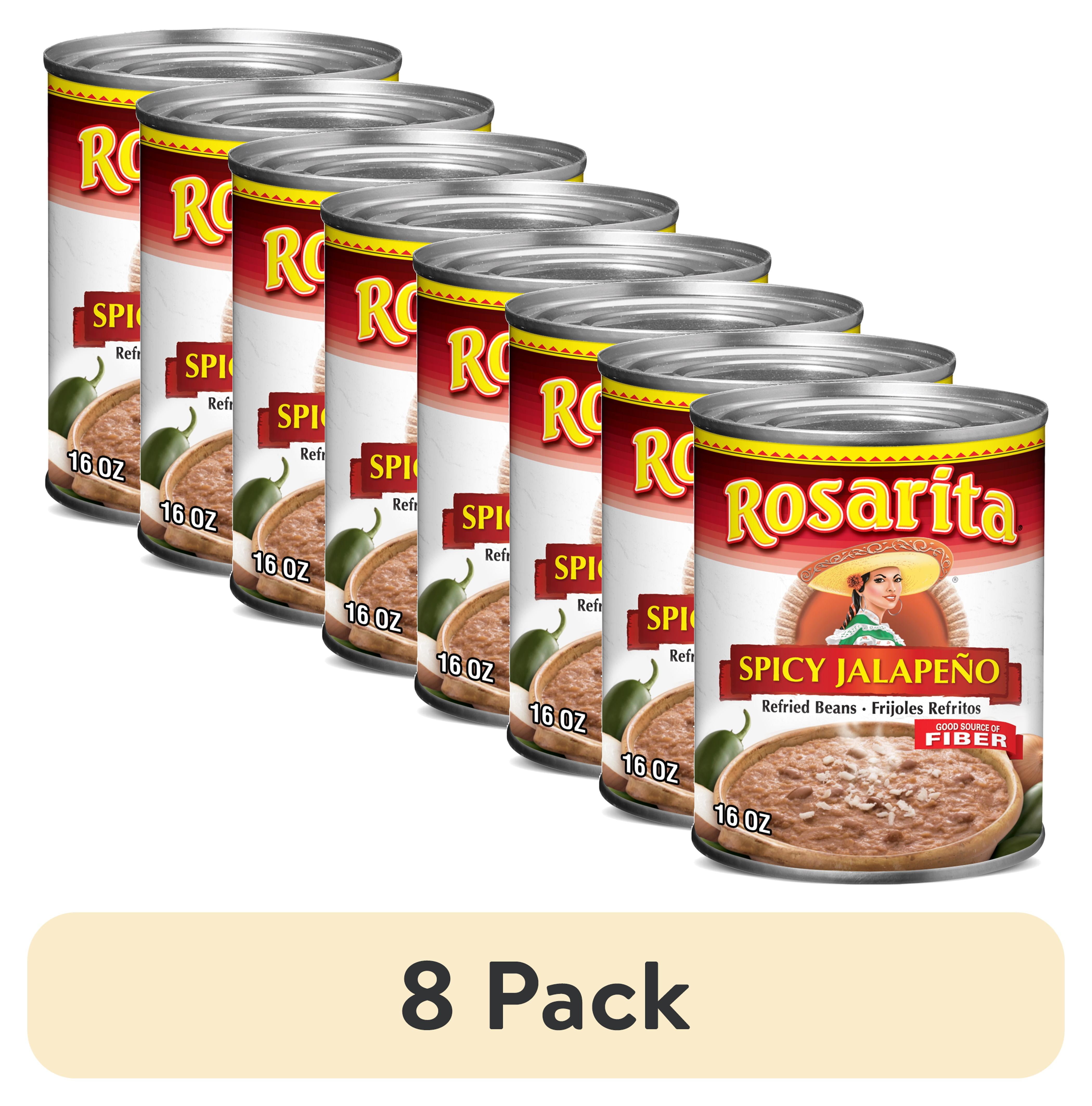 8 pack) Rosarita Spicy Jalapeno Refried Beans, 16 oz. - Walmart.com