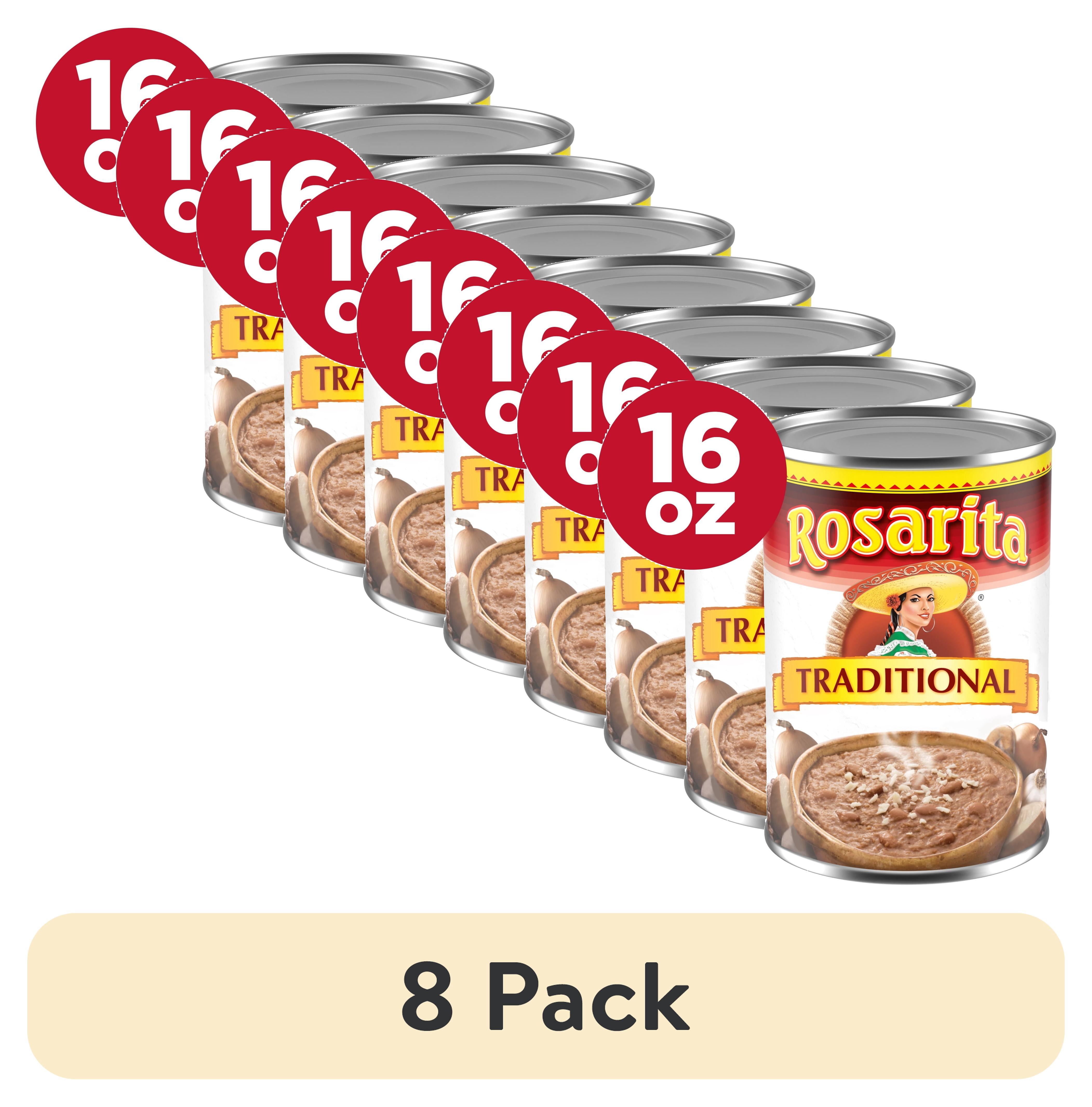 (8 pack) Rosarita Traditional Refried Beans, 16 oz.
