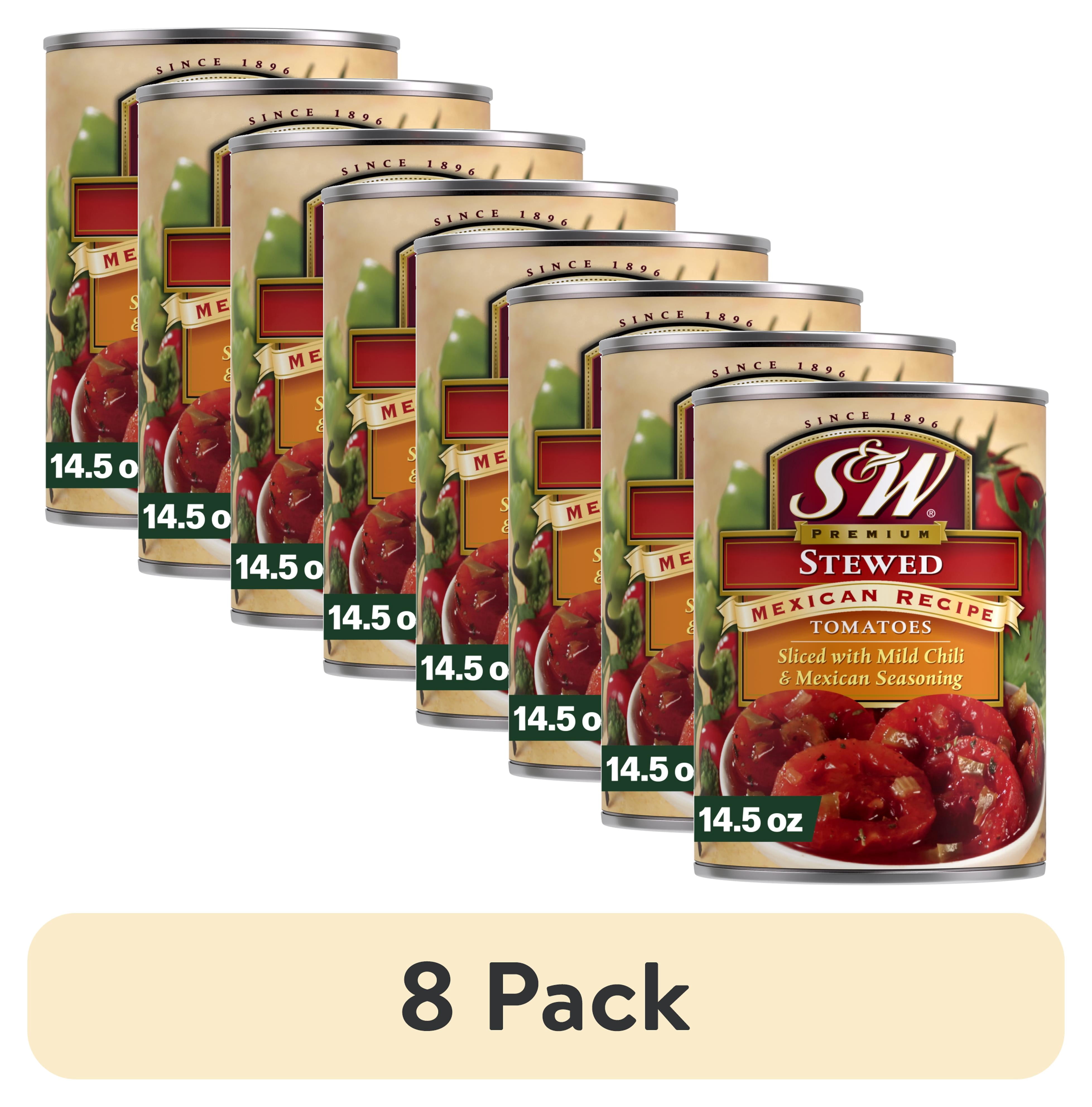 (8 pack) S&W: Stewed Mexican Recipe Sliced Tomatoes, 14.5 Oz