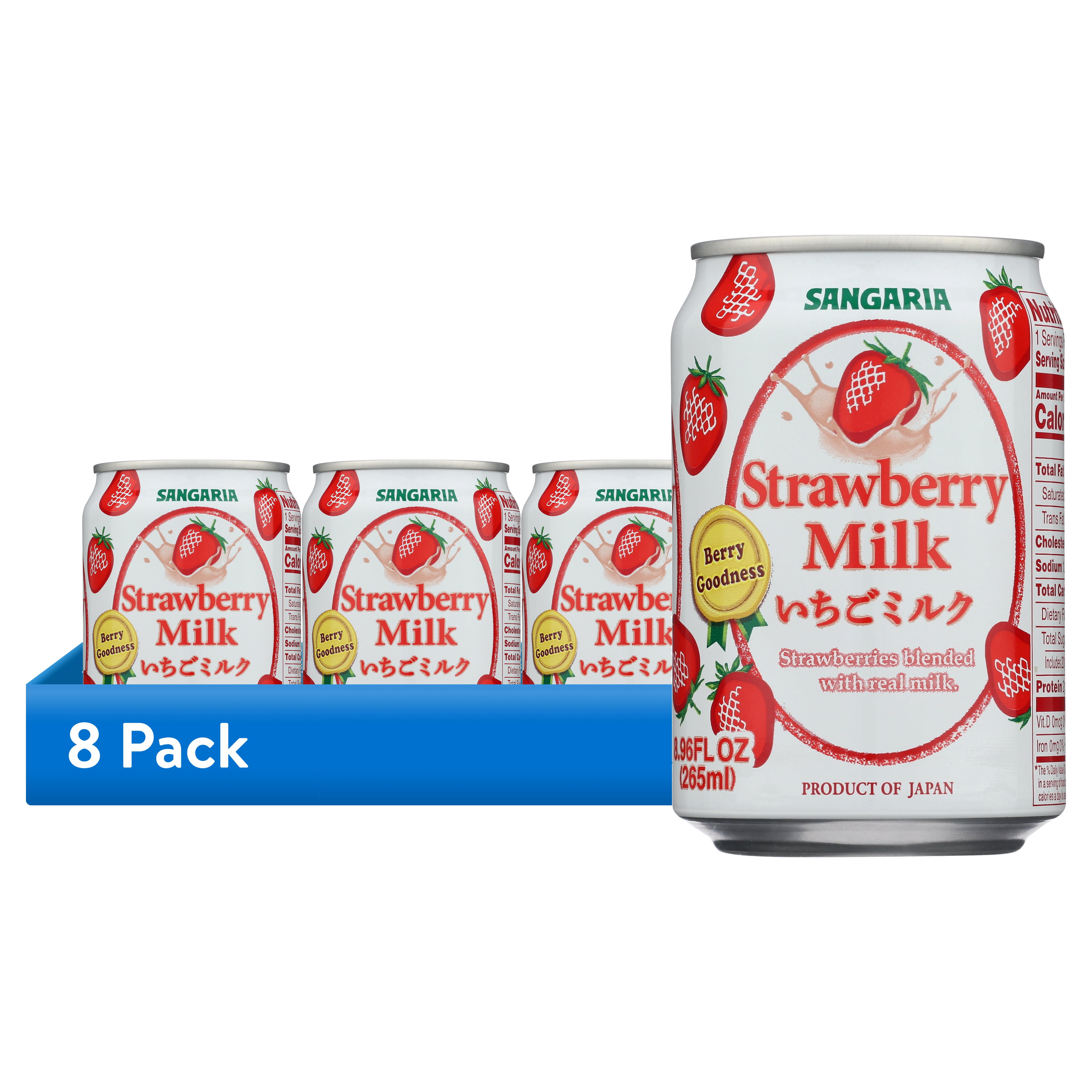 (8 pack) Sangaria Strawberry Milk, 8.96 fl oz