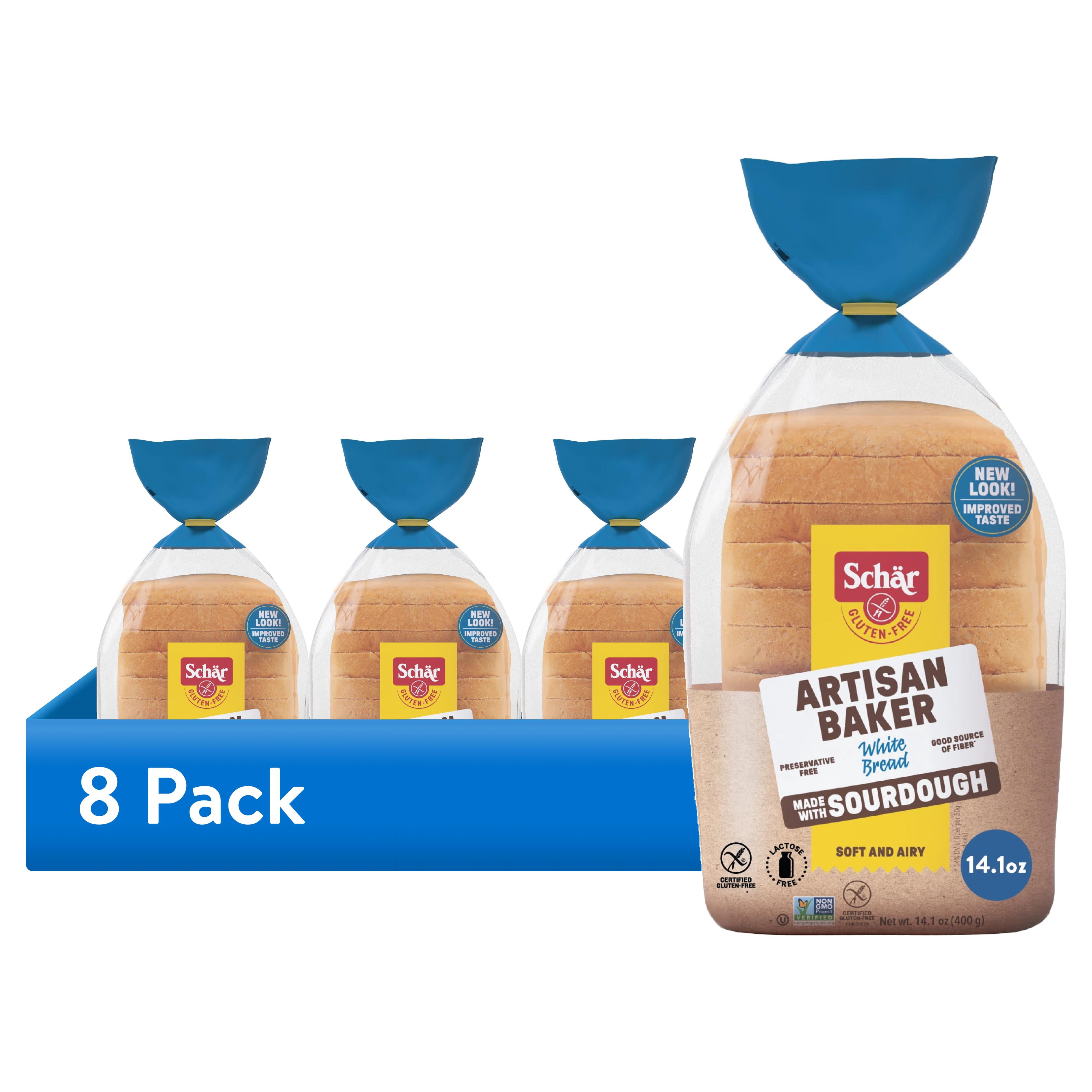 (8 pack) Schar Artisan Baker White Gluten Free Bread, Fresh, 14.1 oz