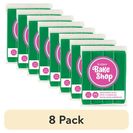 (8 pack) Sculpey Bake Shop 2 oz Oven Bake Polymer Clay Green