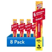 (8 pack) Slim Jim Giant Smoked Meat Sticks, Original Flavor, 6g Protein Per Stick, Camping Snack, 0.97 oz. (6 Count)