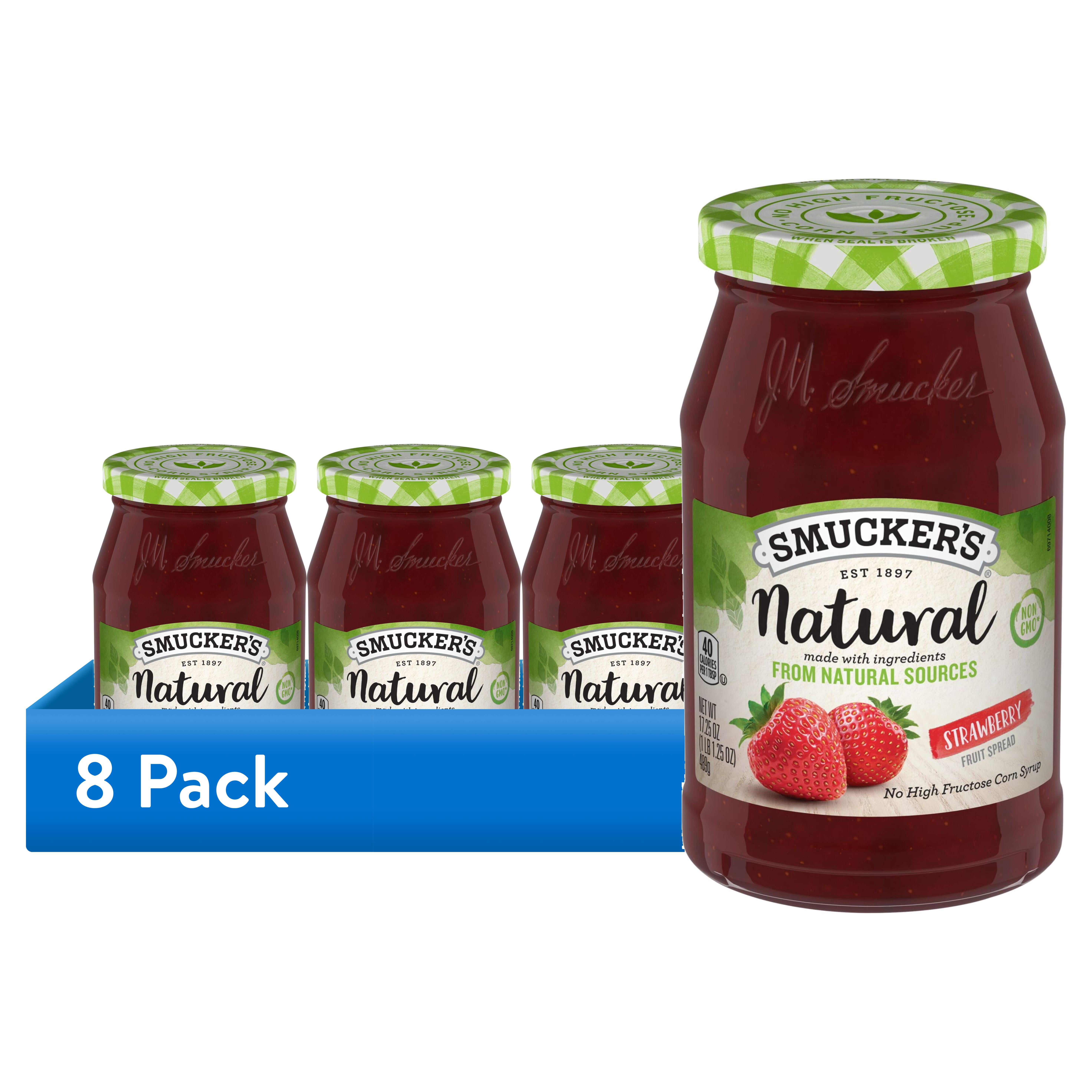 (8 pack) Smucker's Natural Strawberry Fruit Spread, 17.25 oz