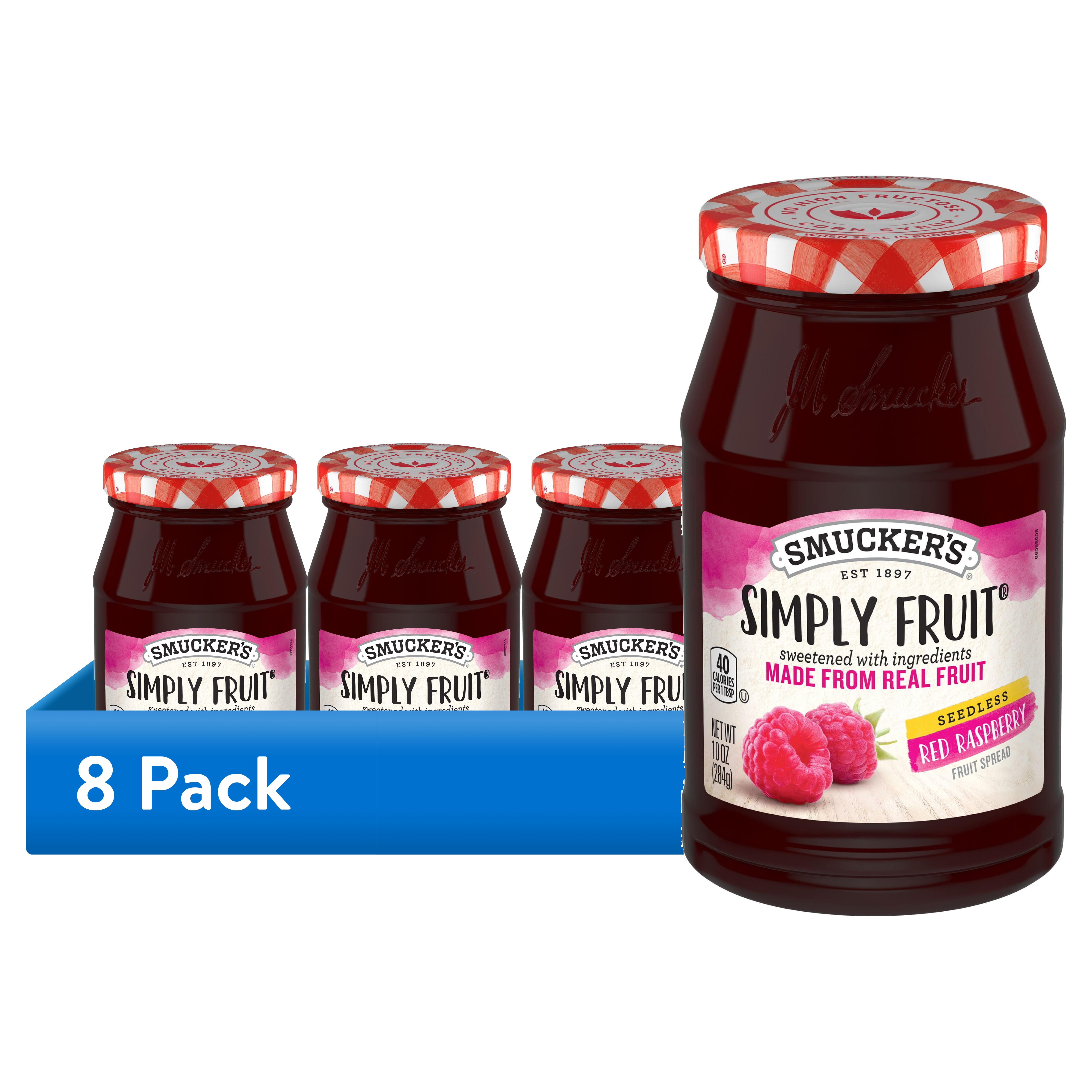 (8 pack) Smucker's Simply Fruit Seedless Red Raspberry Fruit Spread, 10 Ounces