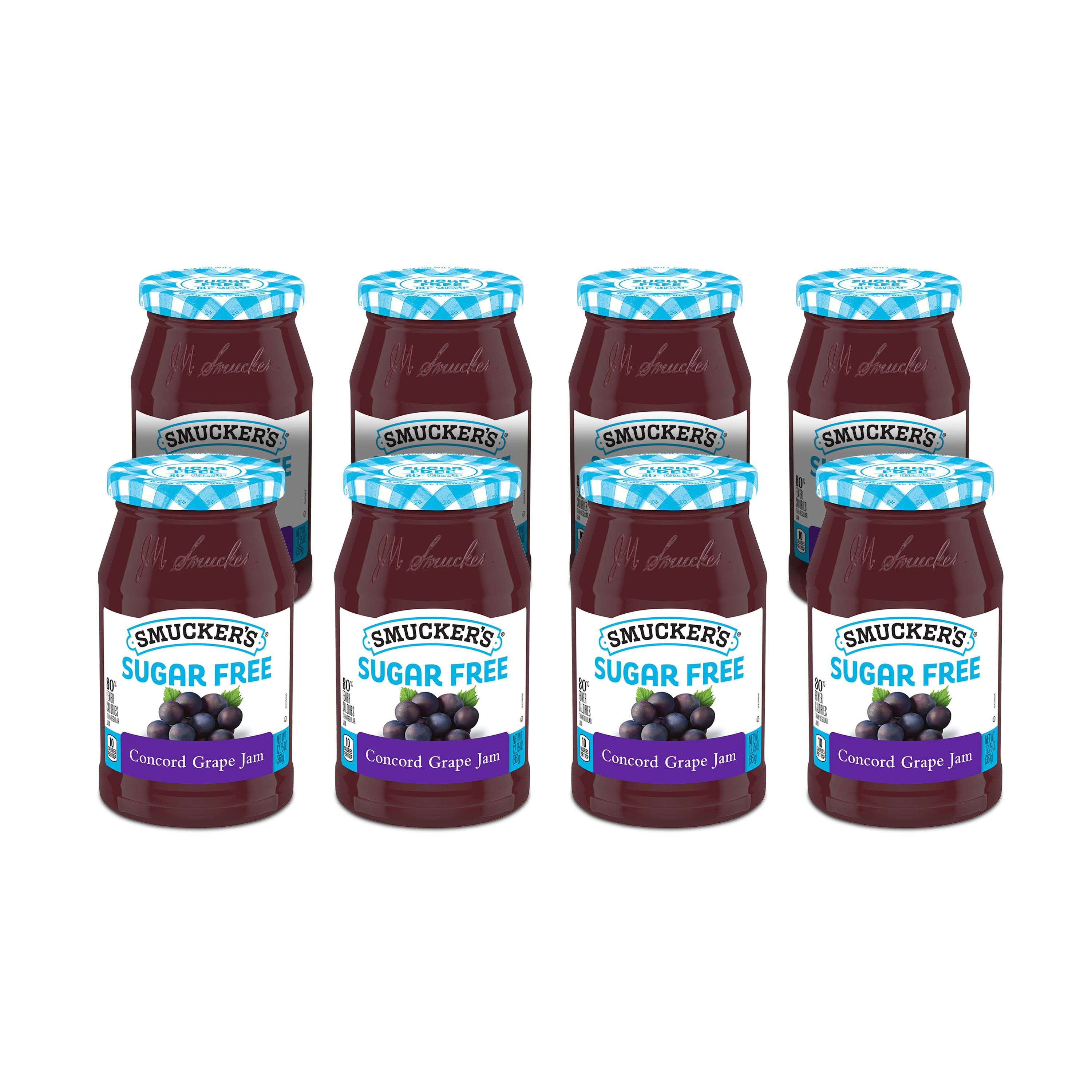 (8 pack) Smucker’s Sugar Free Grape Jam, 12.75 oz Jar