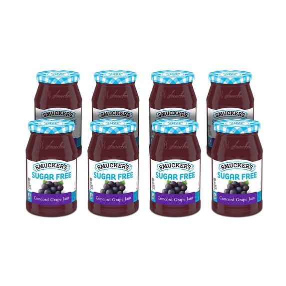 (8 pack) Smucker’s Sugar Free Grape Jam, 12.75 oz Jar