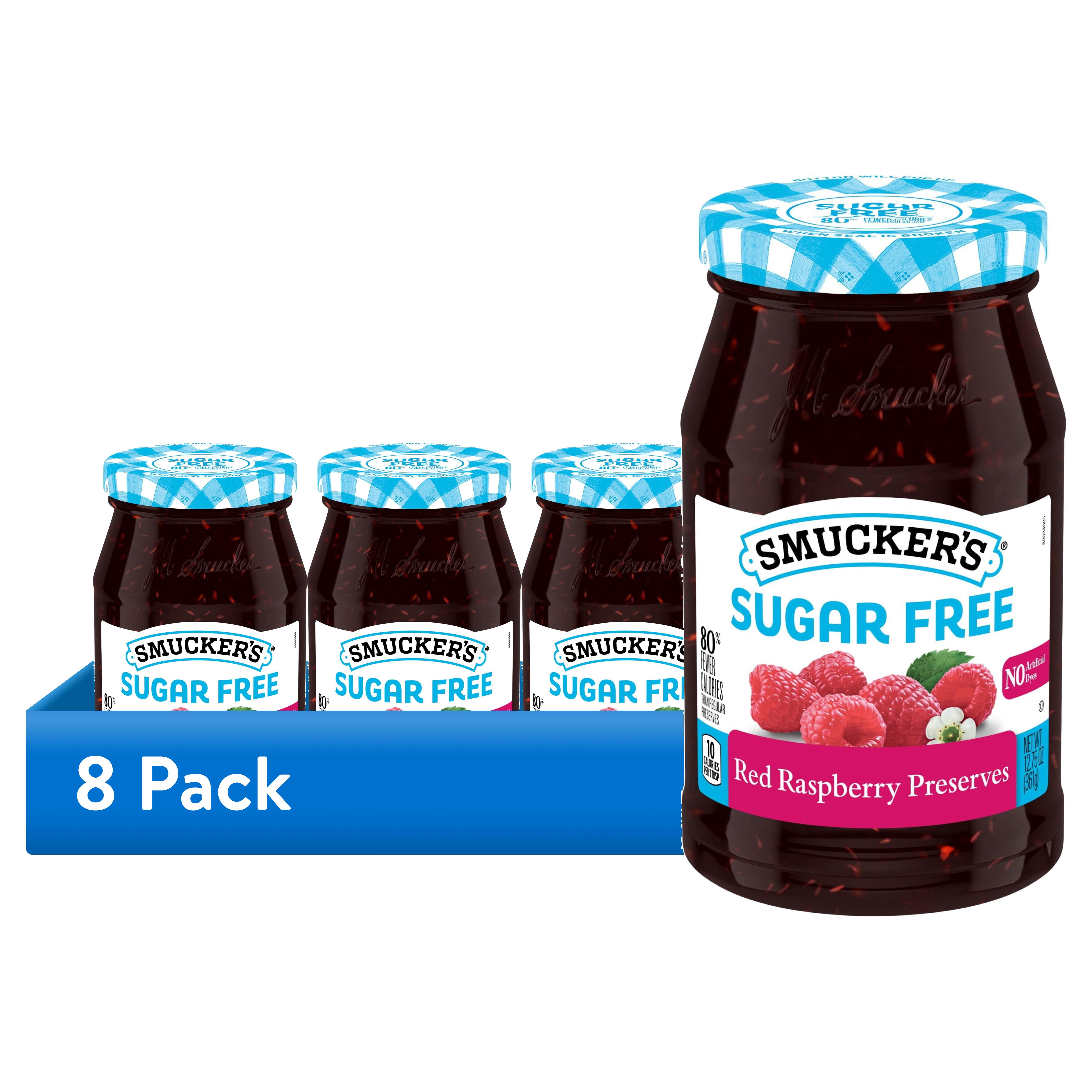 (8 pack) Smucker’s Sugar Free Red Raspberry Preserves, 12.75 oz Jar