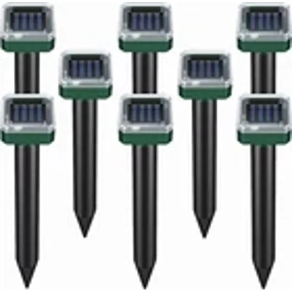 8 pack Solar Power Ultrasonic Repellent Mice Gopher Mole Pest Snake Repeller