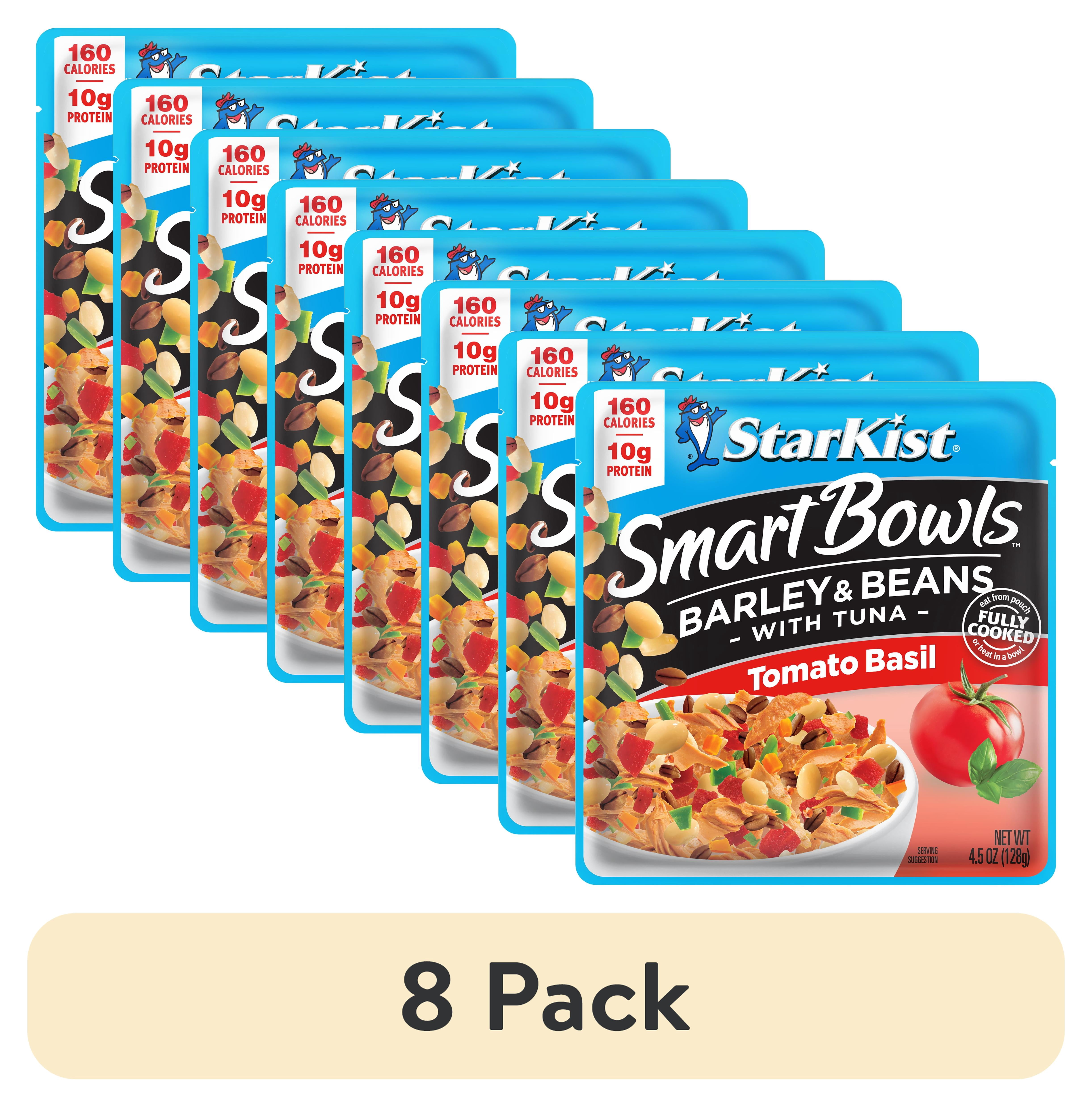 (8 pack) StarKist Smart Bowls Tomato Basil Barley & Beans with Tuna, 10g Protein, 4.5 oz Pouch