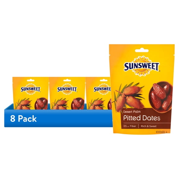 (8 pack) Sunsweet, Desert Palm Pitted, Dates, 8, oz