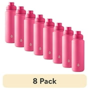 8 pack TAL 40oz Stainless Steel Ranger Water Bottle, Pink