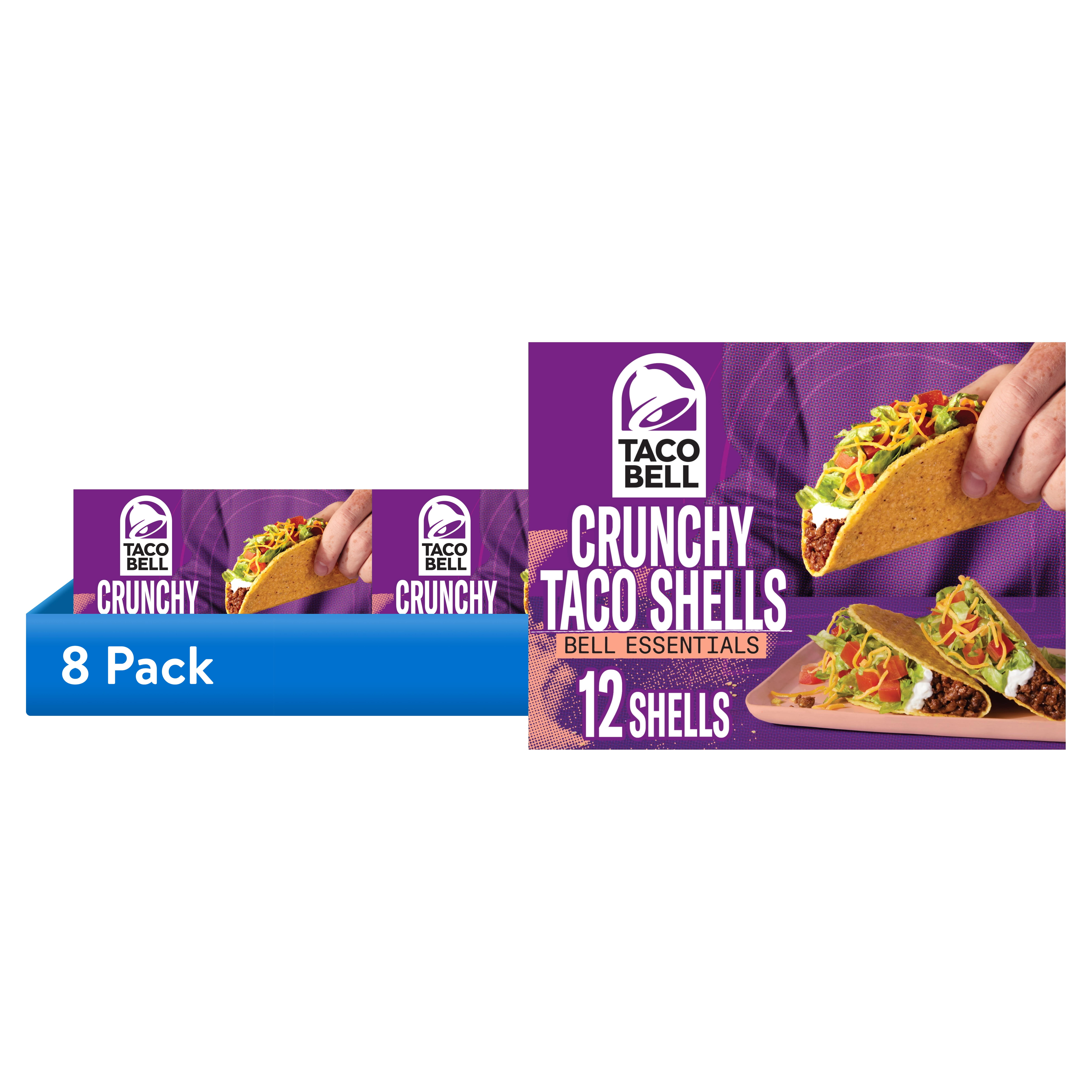 (8 pack) Taco Bell Crunchy Taco Shells, 12 ct, 4.5 oz Box