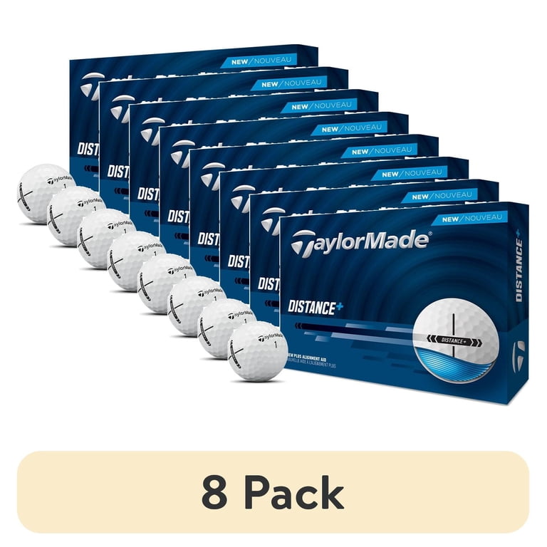 8 pack) TaylorMade Distance Plus Golf Balls 12pk, White - Walmart.com