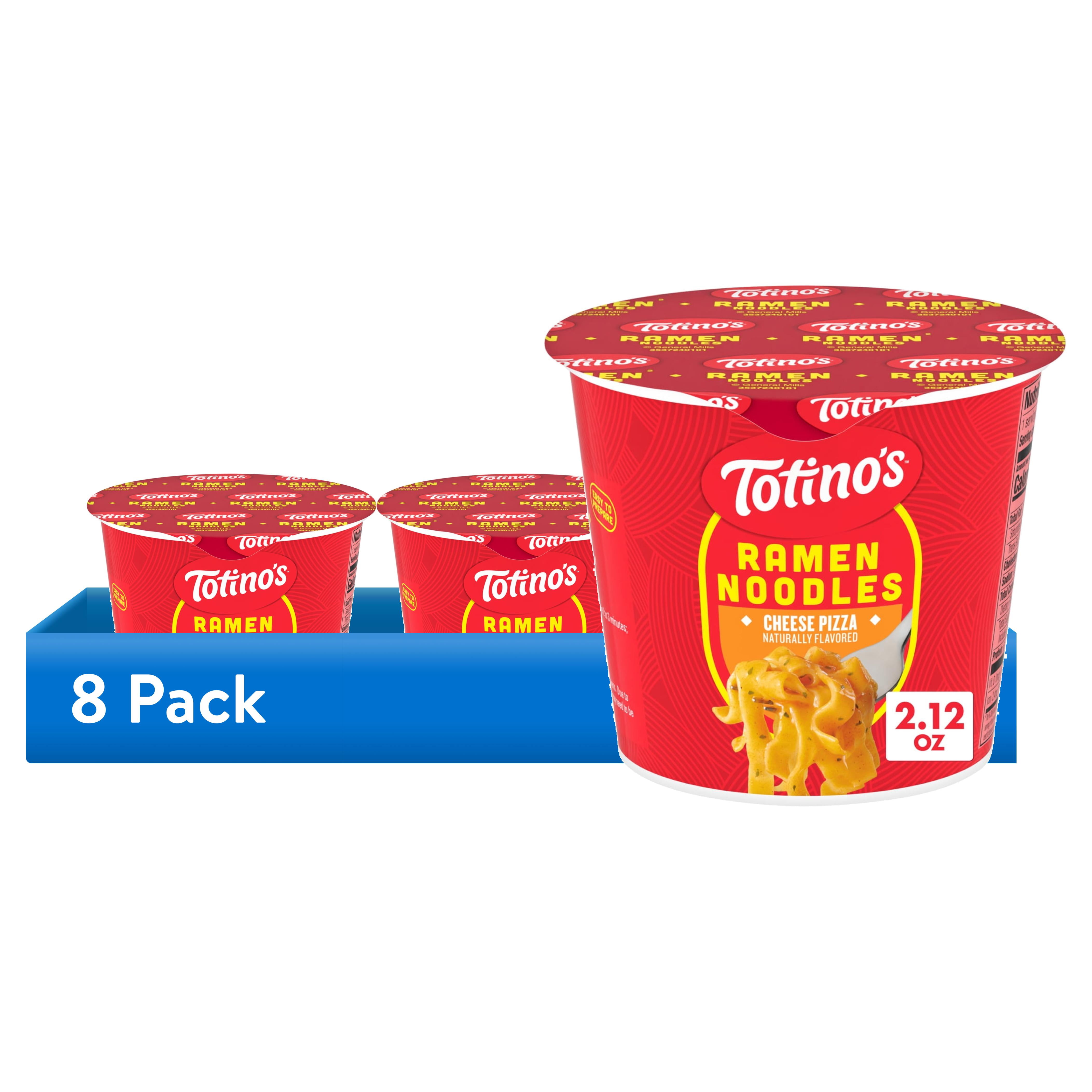 8 pack) Totino's Ramen Noodles, Cheese Pizza Flavor, Microwave