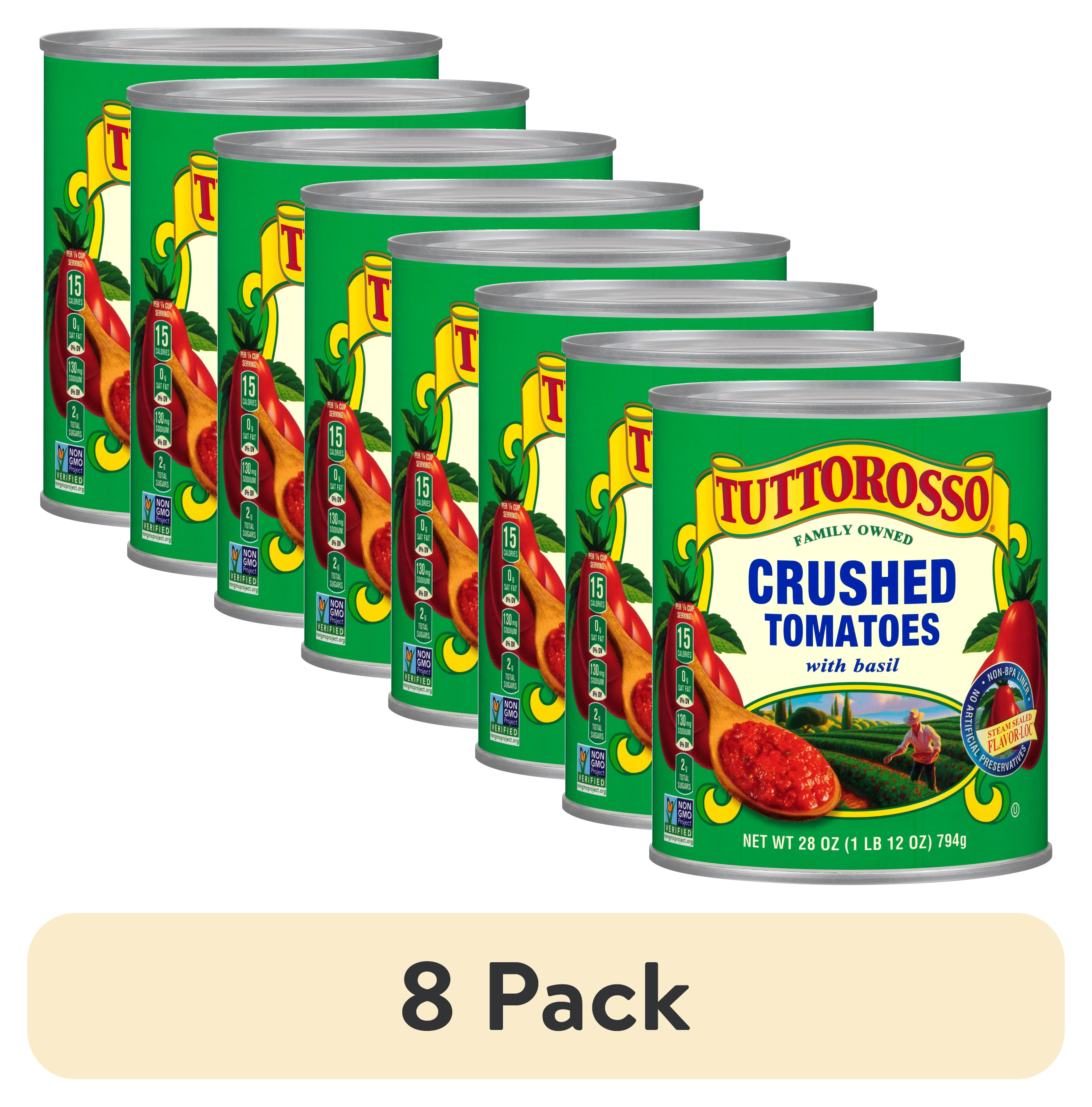 8 pack) Tuttorosso Crushed Tomatoes With Basil, 28 oz Can