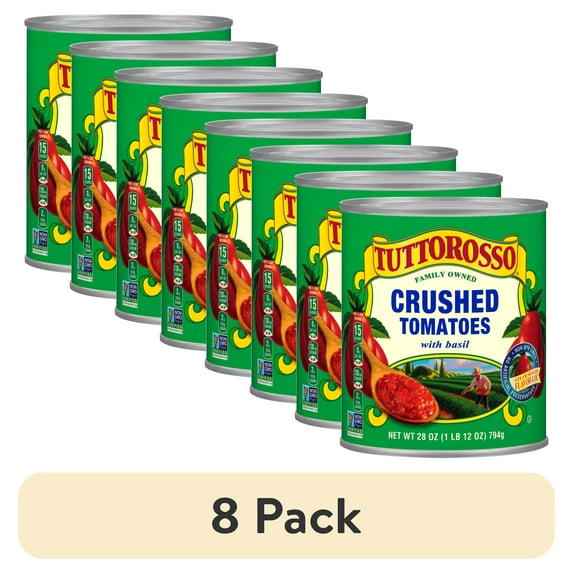 (8 pack) Tuttorosso Crushed Tomatoes With Basil, 28 oz Can
