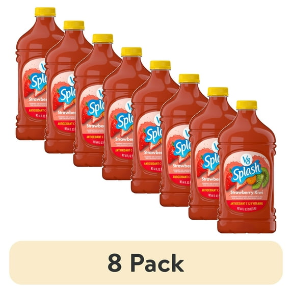 (8 pack) V8 Splash Strawberry Kiwi Flavored Beverage, 64 fl oz Bottle