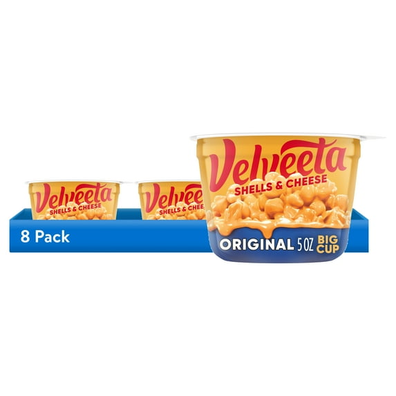 (8 pack) Velveeta Shells and Cheese Mac and Cheese, 1 Big Cup, for Easy Dinner or Dinner Sides, Original Flavor, 5 oz