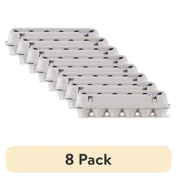 (8 pack) Vibrant Life Egg Cartons, Natural Pulp Paper Material, Holds 12 Eggs