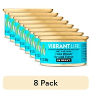 (8 pack) Vibrant Life Tuna Dinner Grilled Cuts in Gravy Wet Cat Food, 3 oz Can