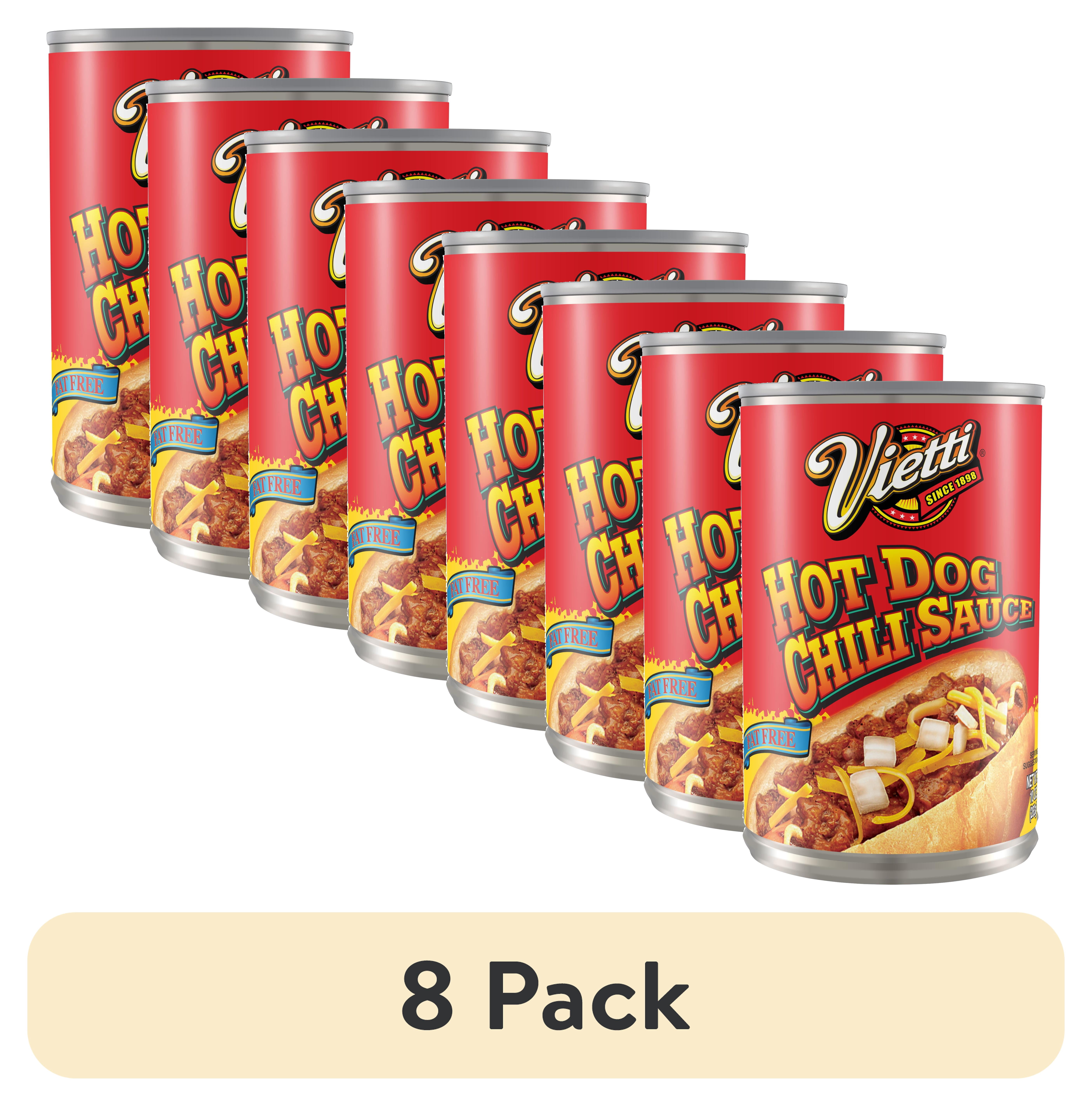(8 pack) Vietti Foods Hot Dog Chili Sauce, 10 oz Can, Fat Free, Allergen Free