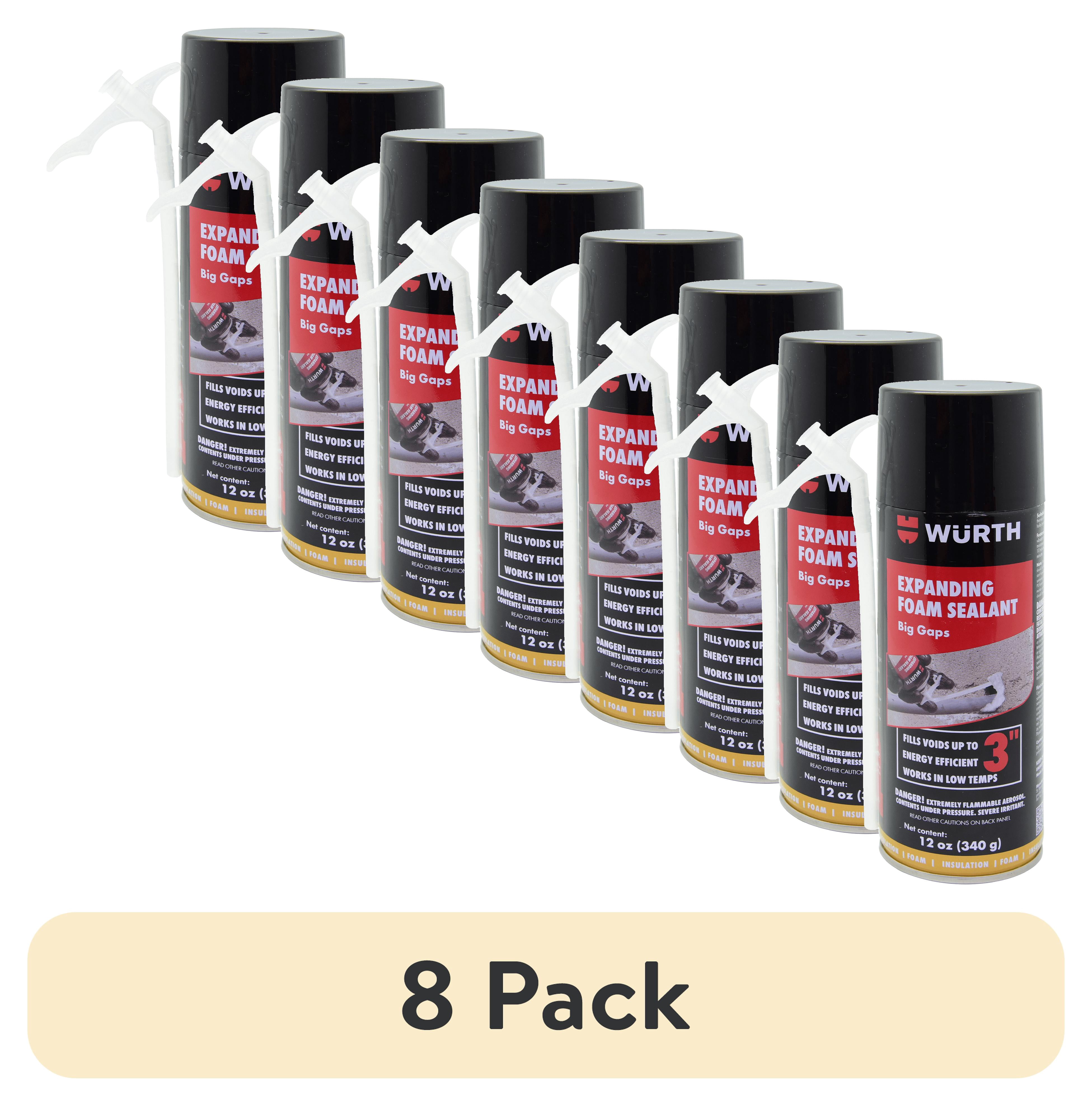 (8 pack) Würth 12oz Expanding Foam Sealant for Big Gaps up to 3 inches - Insulating Spray Foam