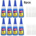 thumbnail image 1 of 8-pack Waterproof Nail Glue Quick-Dry | Large Capacity | Strong Adhesive Gel | For Press-On Nails, False Nails & Nail Art | Salon Professional Quality | Long-Lasting | 401 Super Firm Formula | Extra, 1 of 10