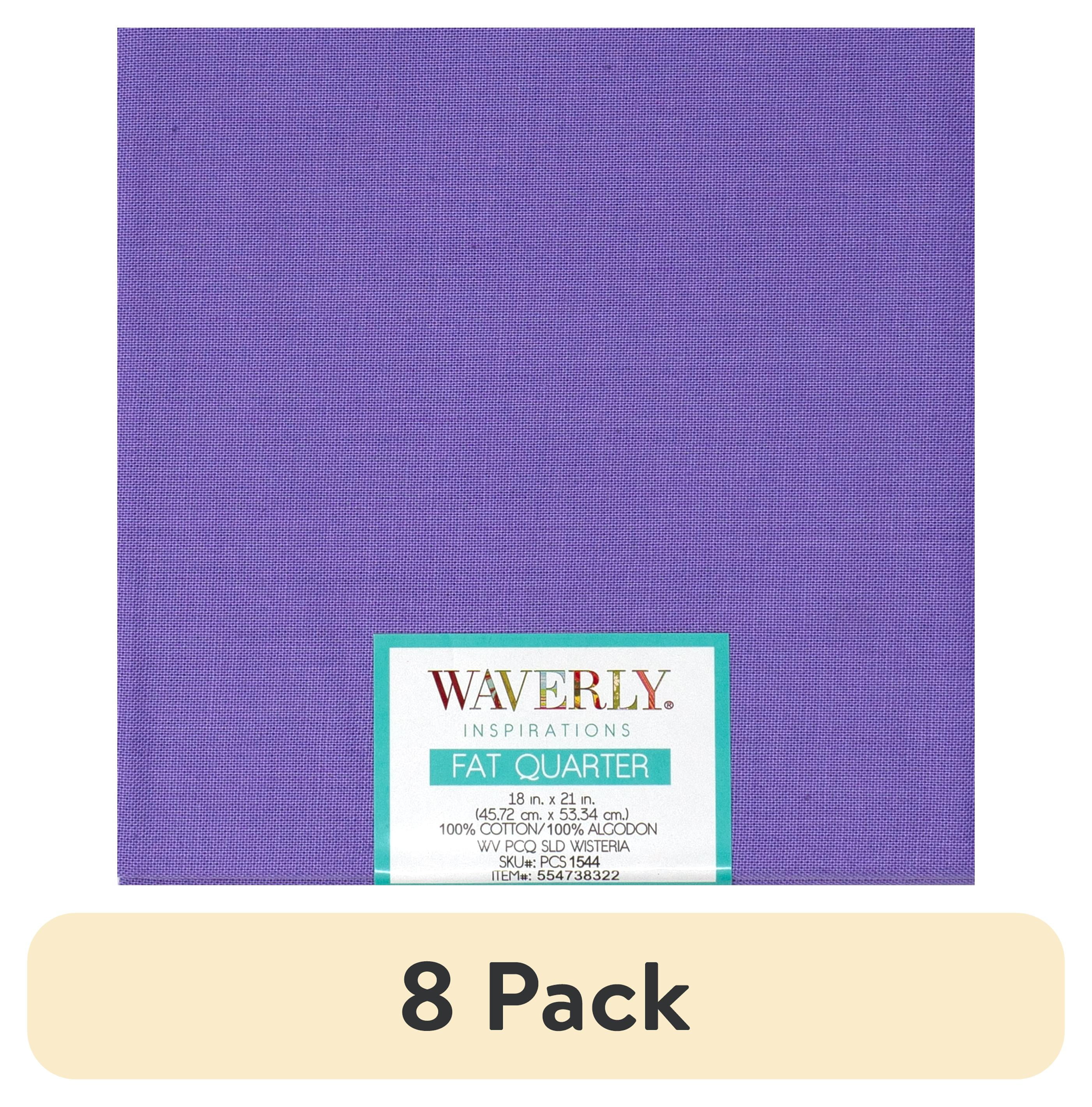 (8 pack) Waverly Inspirations Cotton 18" x 21" Fat Quarter Solid WISTERIA Print Fabric, 1 Each