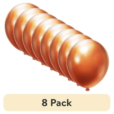 (8 pack) 12" Rose Gold Glossy Metallic Balloons, 5 Count, by Way To Celebrate