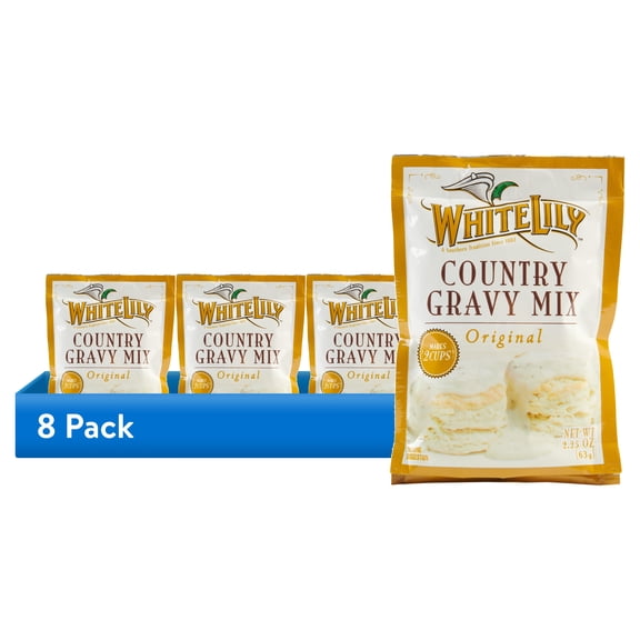 (8 pack) White Lily Original Country Gravy Mix, 2.25 oz Envelope
