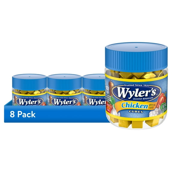 (8 pack) Wyler's Instant Bouillon Chicken Flavored Cubes, 3.25 oz Jar