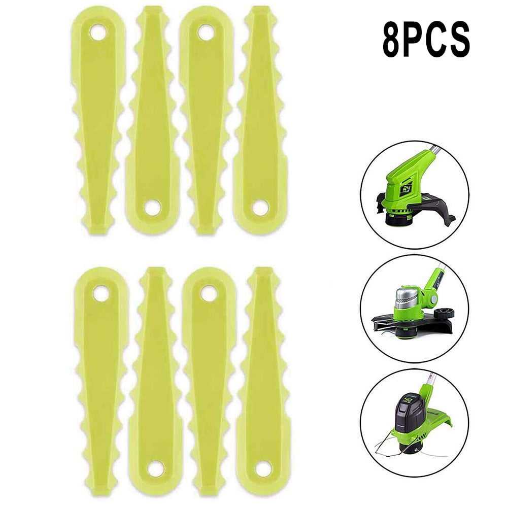 8 Packs Replacement Fixed Blades For 2 In 1 String Head And Serrated For
