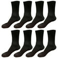 thumbnail image 1 of 8 pairs 98% Cotton Mens Breathable Comfortable Soft Fashion Casual Crew Business Dress Socks Mid Calf Size 9-11, 1 of 5