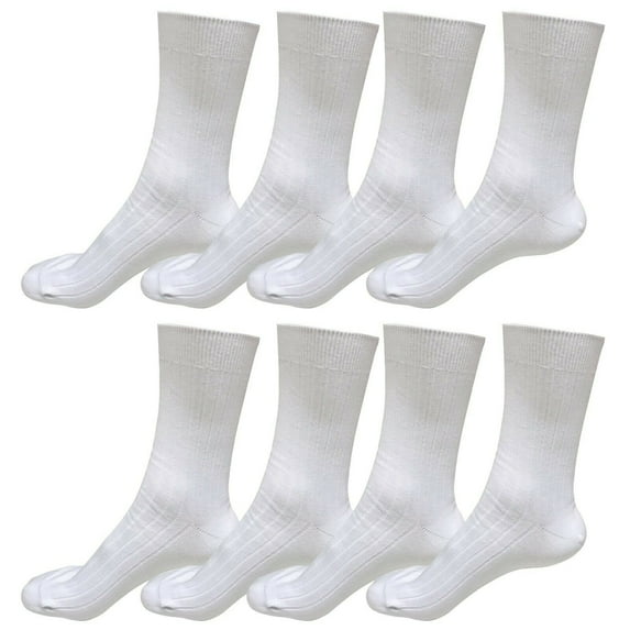 8 pairs 98% Cotton Mens Breathable Comfortable Soft Fashion Casual Crew Business Dress Socks Mid Calf Size 9-11