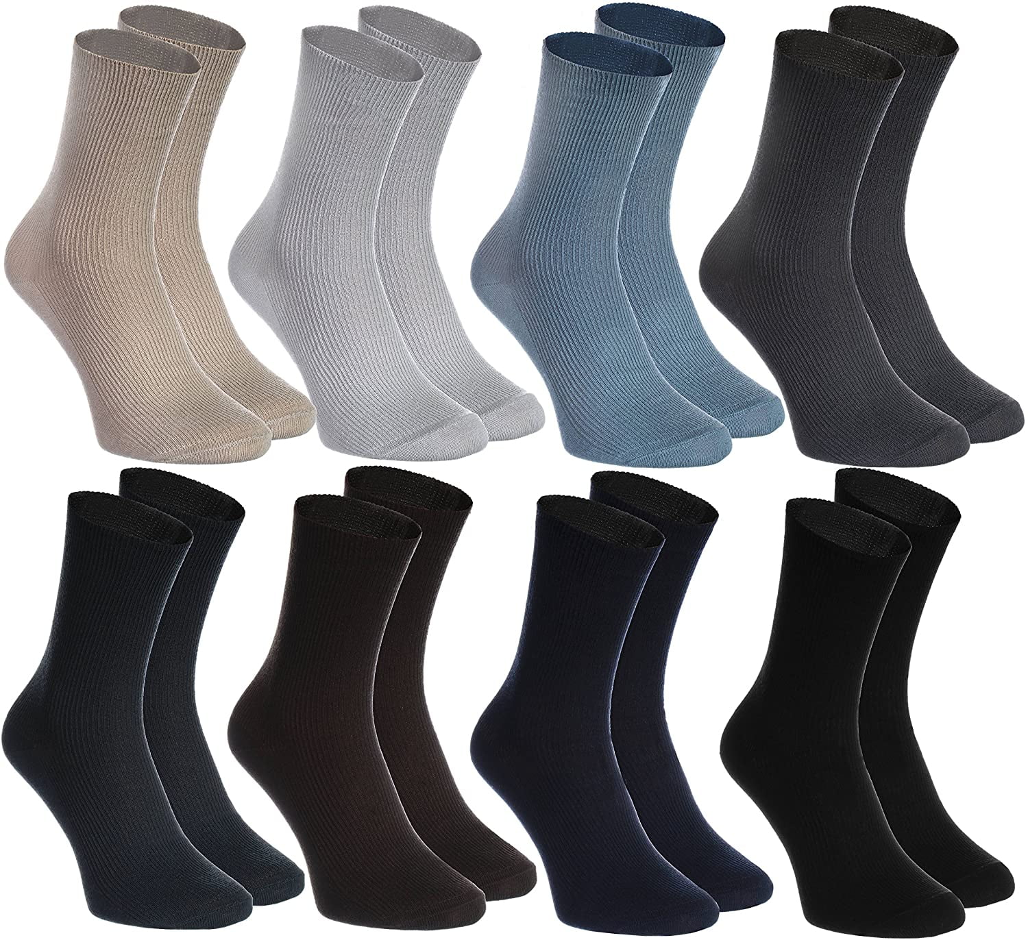 8 pairs of NonElastic Cotton Socks for SWOLLEN FEET for Mens andwomens