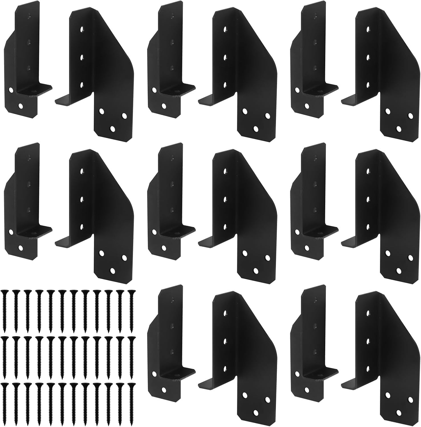 8 pairs of black split beam brackets, 14-gauge sheet metal surface mounted beam brackets, heavy-duty carbon steel split beam supports suitable for 2