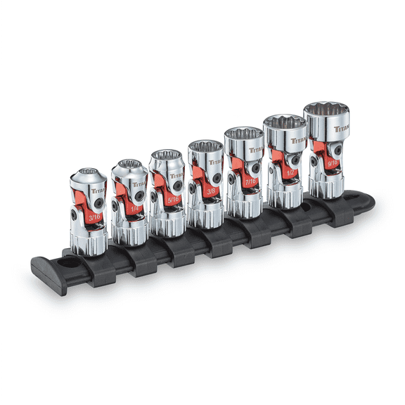 Titan 7 pc. 1/4 in. Drive SAE Auto-Flex Universal Socket Set
