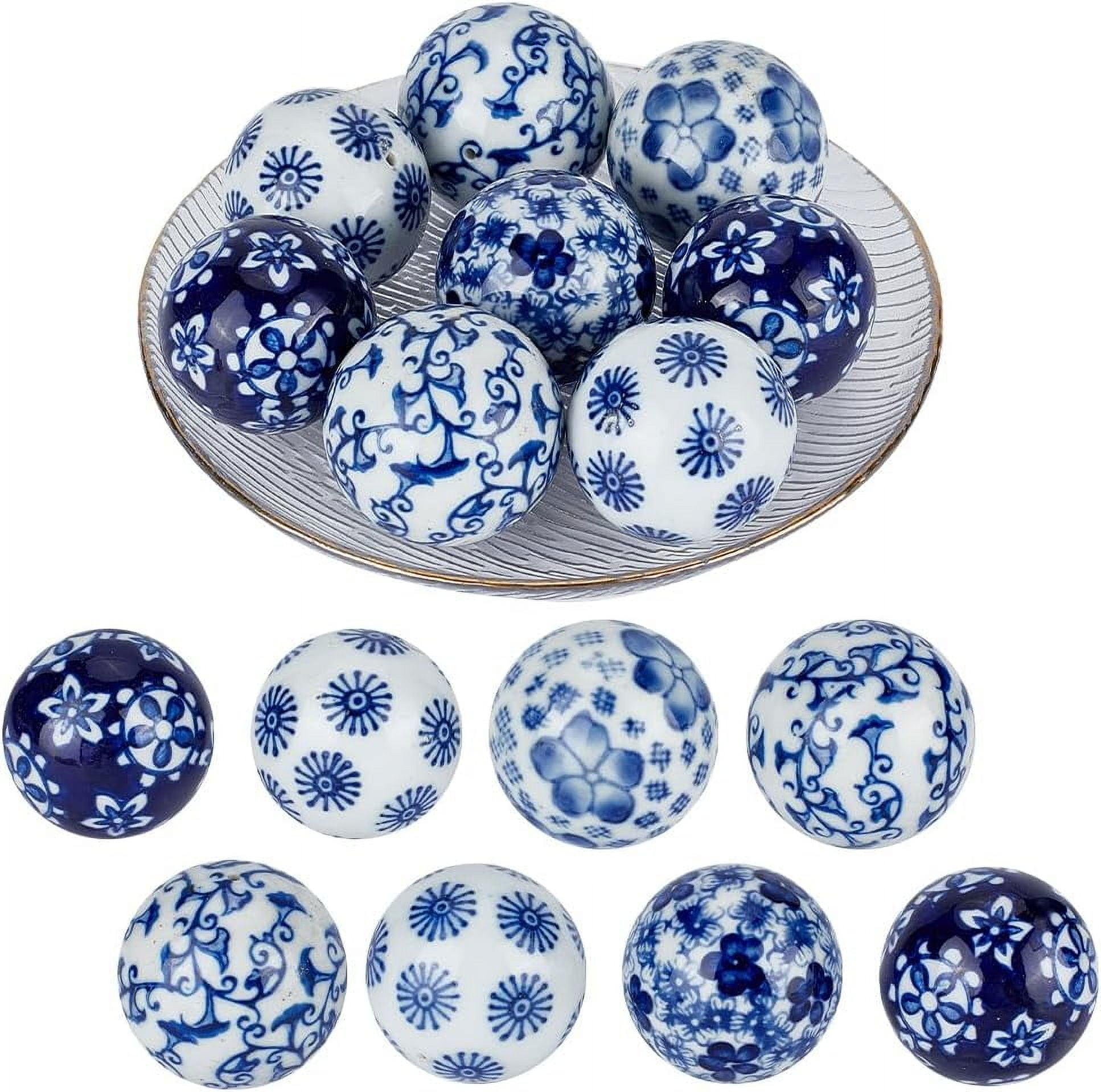 Blue mirror balls 
with beads
