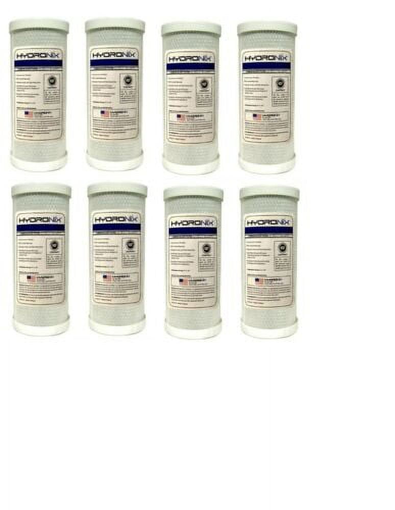 8 pc Big Blue 5m CB-45-1005 Whole House Carbon Block Water Filter CTO 4.5" x 10"