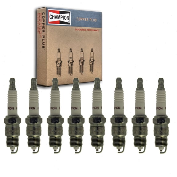 8 pc Champion Copper Plus Spark Plugs compatible with Ford F-250 5.0L 5.8L V8 1973-1996
