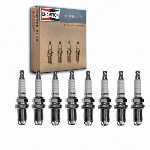 8 pc Champion Copper Plus Spark Plugs compatible with Land Rover Range Rover 4.4L V8 2003-2005