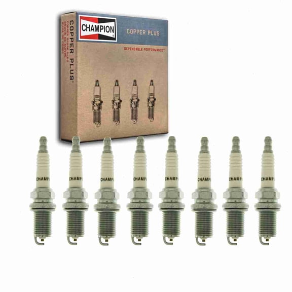 8 pc Champion Copper Plus Spark Plugs compatible with Land Rover Range Rover 4.4L V8 2006-2009