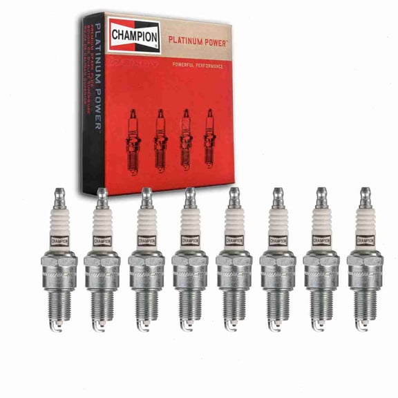 8 pc Champion Platinum Spark Plugs compatible with Cadillac DeVille 6.0L 7.0L 8.2L V8 1975-1981