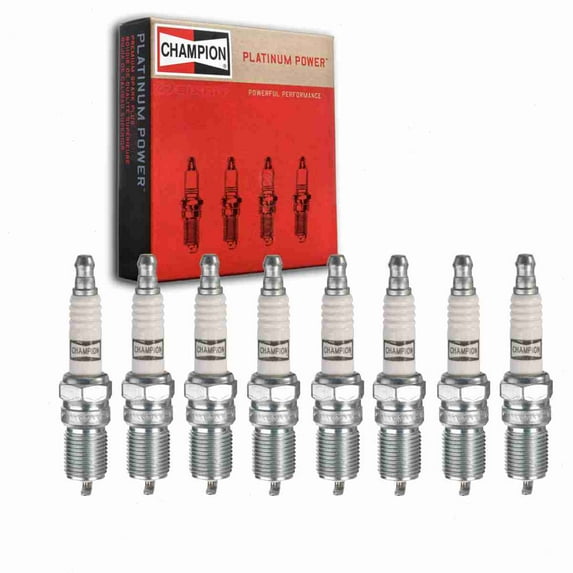 8 pc Champion Platinum Spark Plugs compatible with Chevrolet C1500 5.0L 5.7L V8 1996-1999