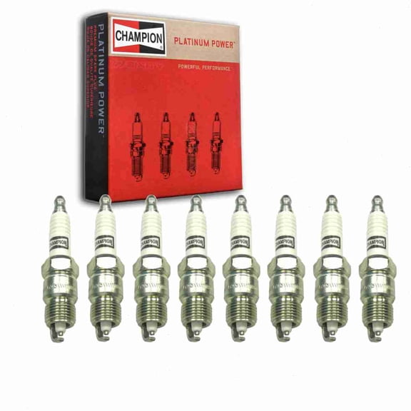 8 pc Champion Platinum Spark Plugs compatible with DeTomaso Pantera 5.8L V8 1971-1989