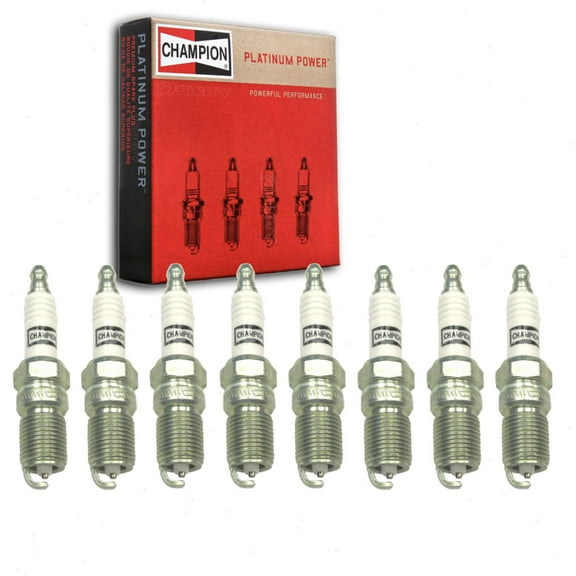 8 pc Champion Platinum Spark Plugs compatible with Ford F-150 4.6L 5.4L 5.8L V8 1993-2010