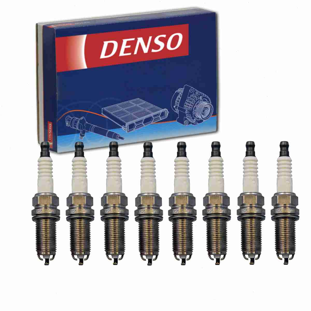 8 pc DENSO 3491 Spark Plugs for 9091901263 FK20HBR8 Ignition Wire