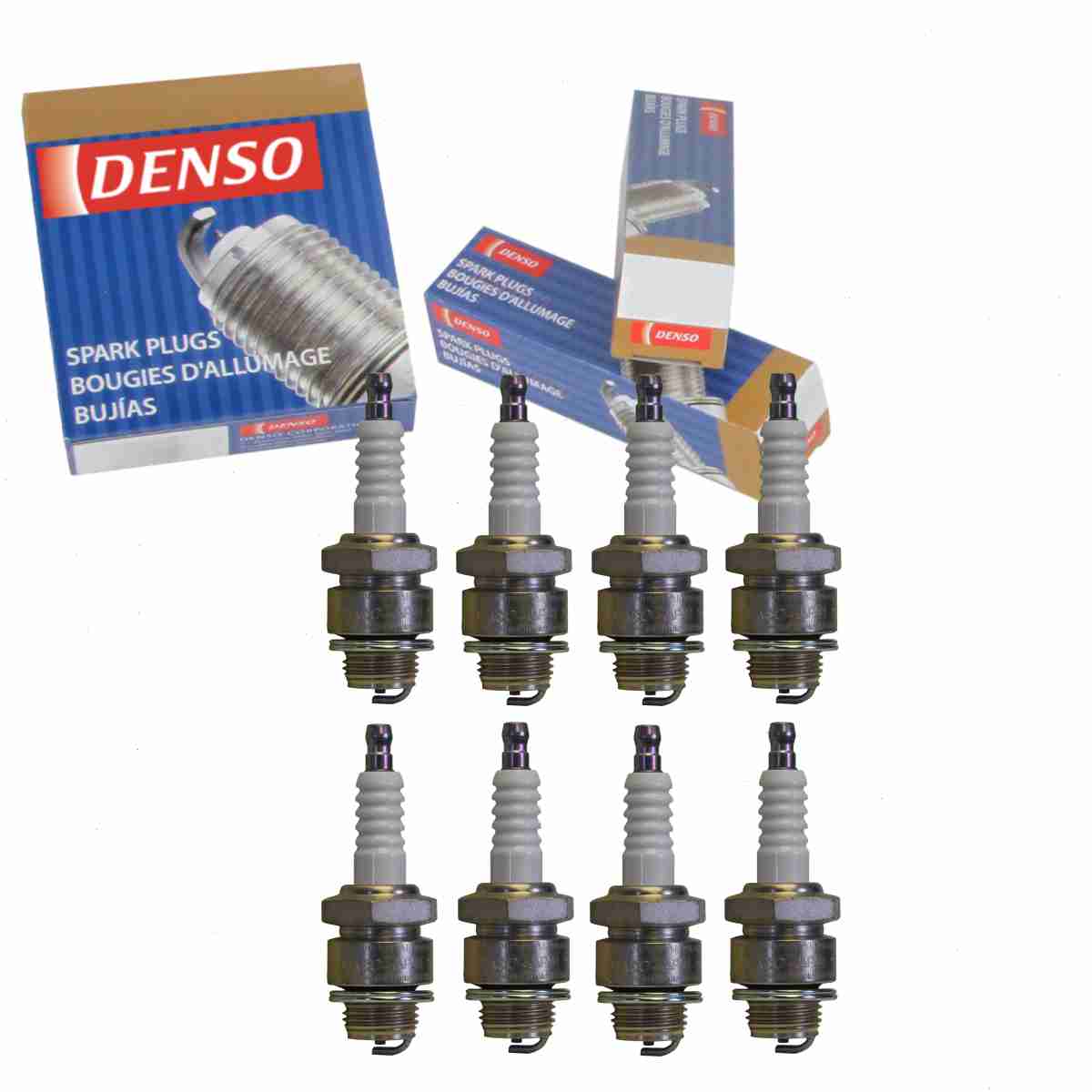 8 pc DENSO 5001 Standard Spark Plugs for M14 Ignition Wire Secondary